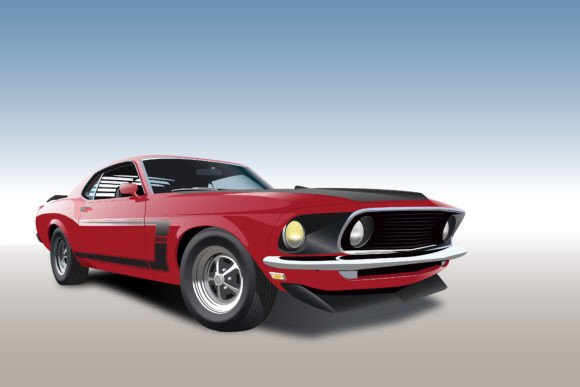 Download Vintage Muscle Car Vector Illustration - Vector Collection