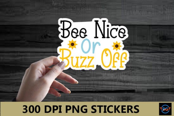 Download Bee Nice or Buzz off – Bee Stickers PNG - Bee stickers Collection