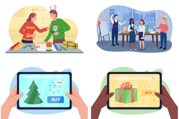 Download Festive Season Vector Illustration Set - Vector Collection