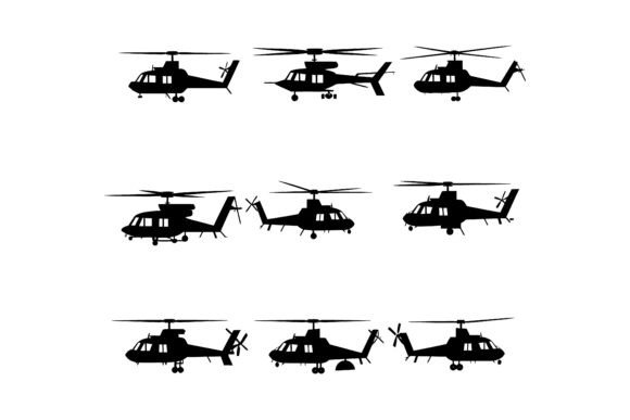 Download Flying Helicopter Vector Set - Vector Collection