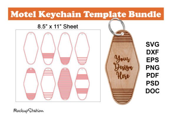 Download Motel Keychain Template SVG Bundle - Keychain Collection