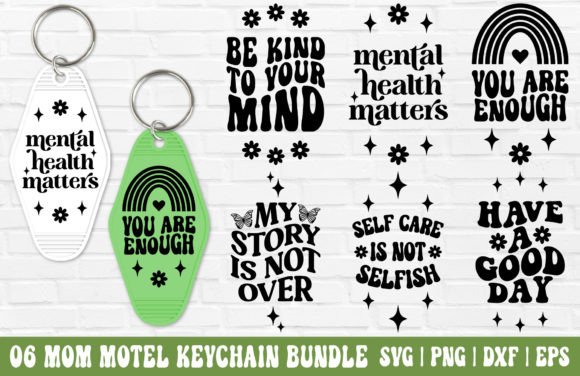 Download Mental Health Motel Keychain SVG Bundle - Keychain Collection