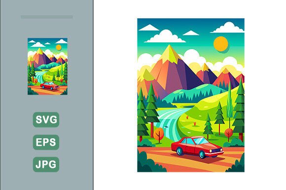 Download Car Vector Landscape Background - Vector Collection
