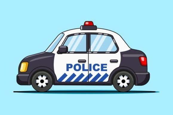 Download Cartoon Police Car Vector Illustration - Vector Collection