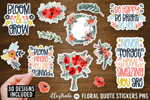 Download Floral Quote Stickers PNG | Flowers PNG - Quote stickers Collection