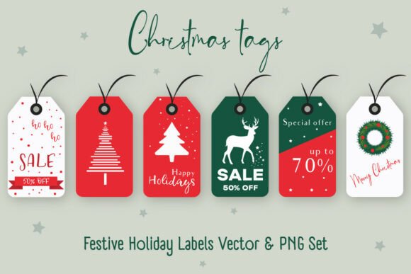 Download Christmas Gift Tags Bundle, Vector &amp; PNG - Vector Collection