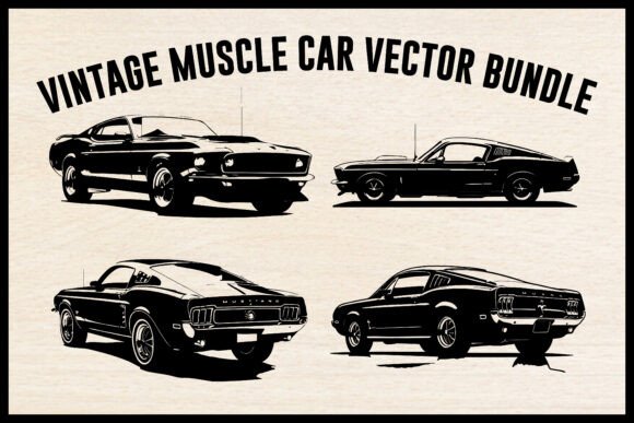 Download Vintage Muscle Car Vector Bundle - Vector Collection