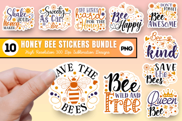 Download Honey Bee Stickers Bundle, Bee Stickers - Bee stickers Collection